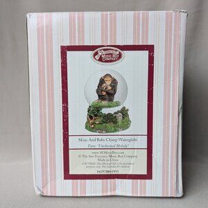 The San Francisco Music Box Company Mom And Baby Chimpanzee Monkey Water Globe
